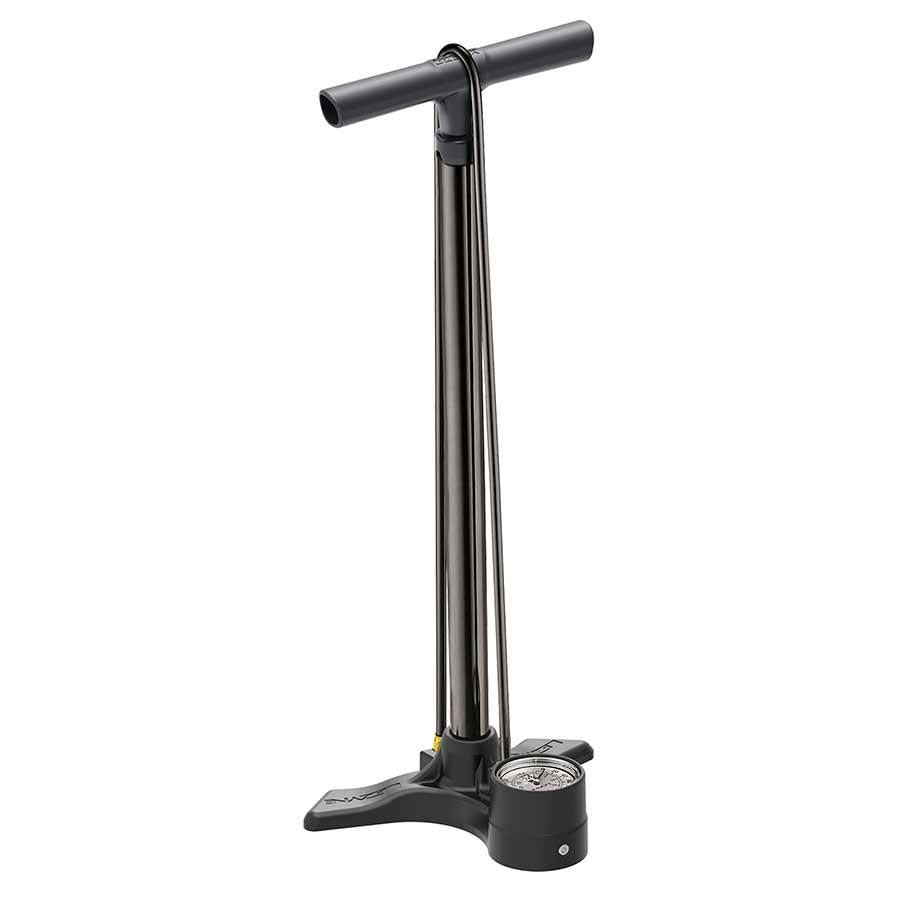 Black Lezyne Macro Floor Drive floor pump with base-mounted pressure gauge