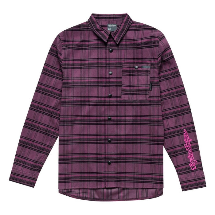 Troy Lee Designs Grind Flannel shirt in YD Plaid Deep Purple