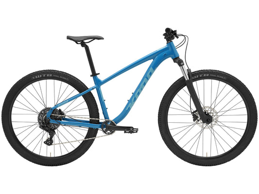 Kona Lava Dome 2026 hardtail mountain bike in Gloss Celestial Blue, drive-side full profile studio view