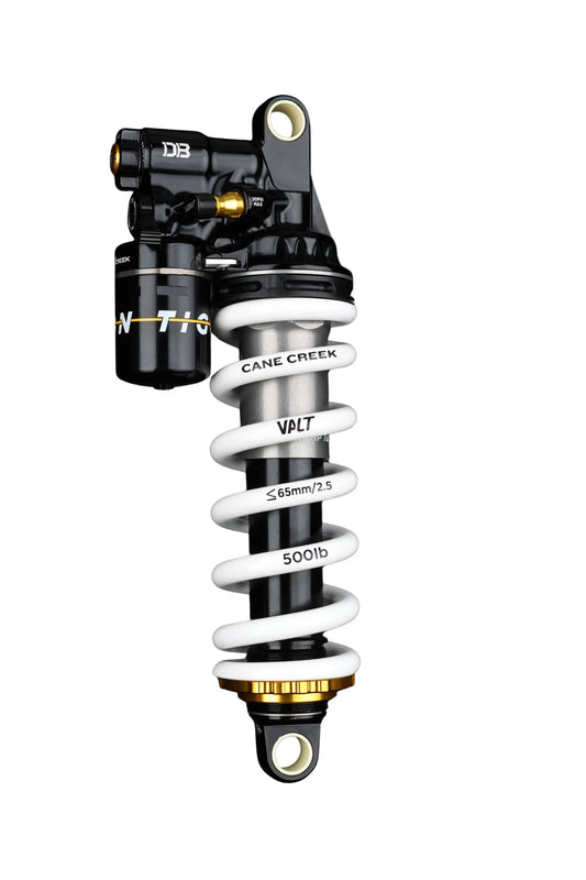 Cane Creek Tigon rear coil shock with white VALT spring, 210 x 50 mm